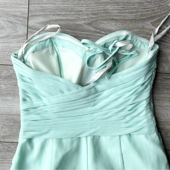 Bill Levkoff Chiffon Strapless Sweetheart NecklinePleated Bodice Maxi Dress - Picture 12 of 14